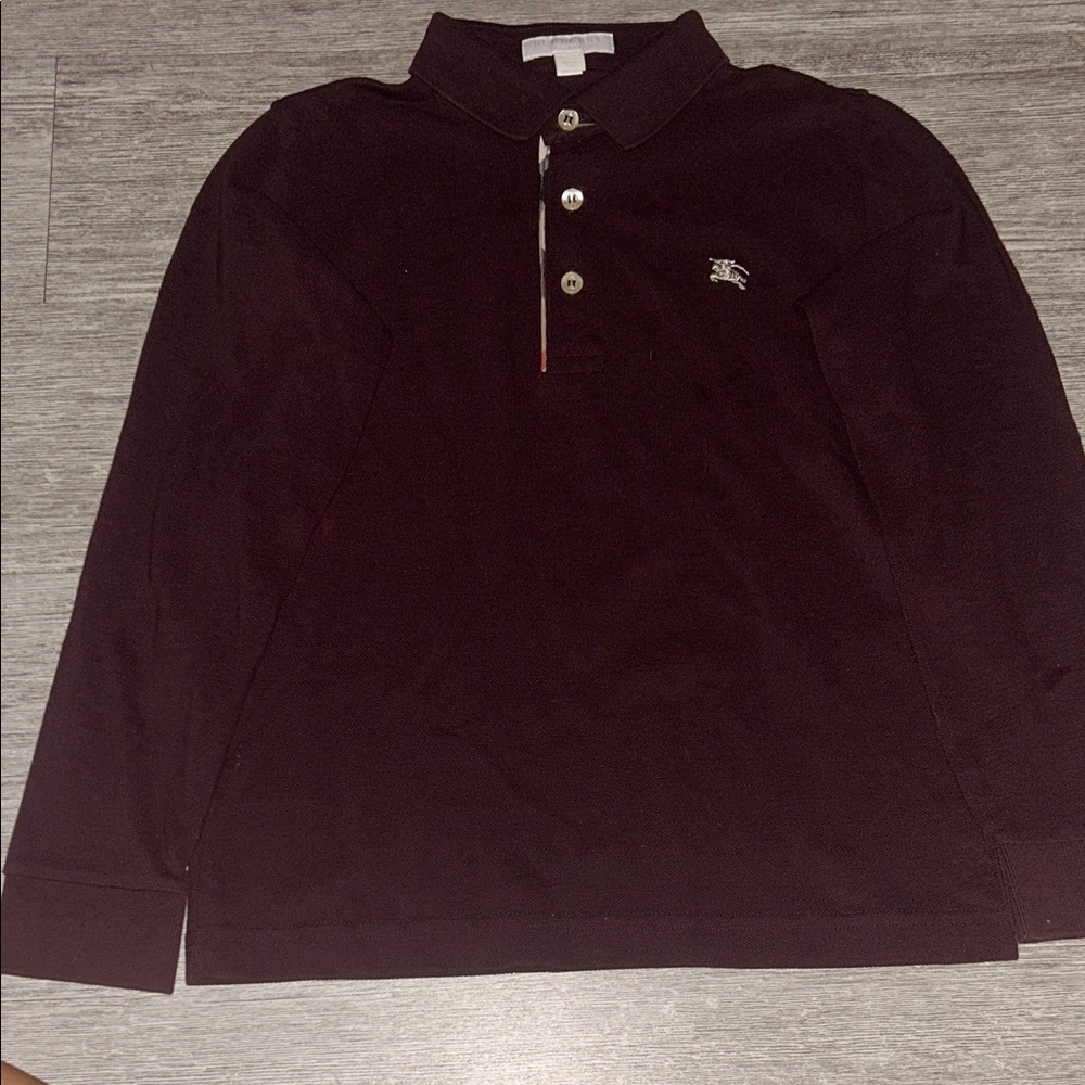 Authentic boys Burgundy Long Sleeve Polo Shirt